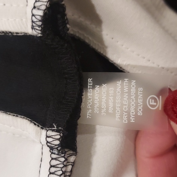 Calvin Klein A Line Black Dress with White Striped Accent on Skirt Size 14 - Picture 7 of 8